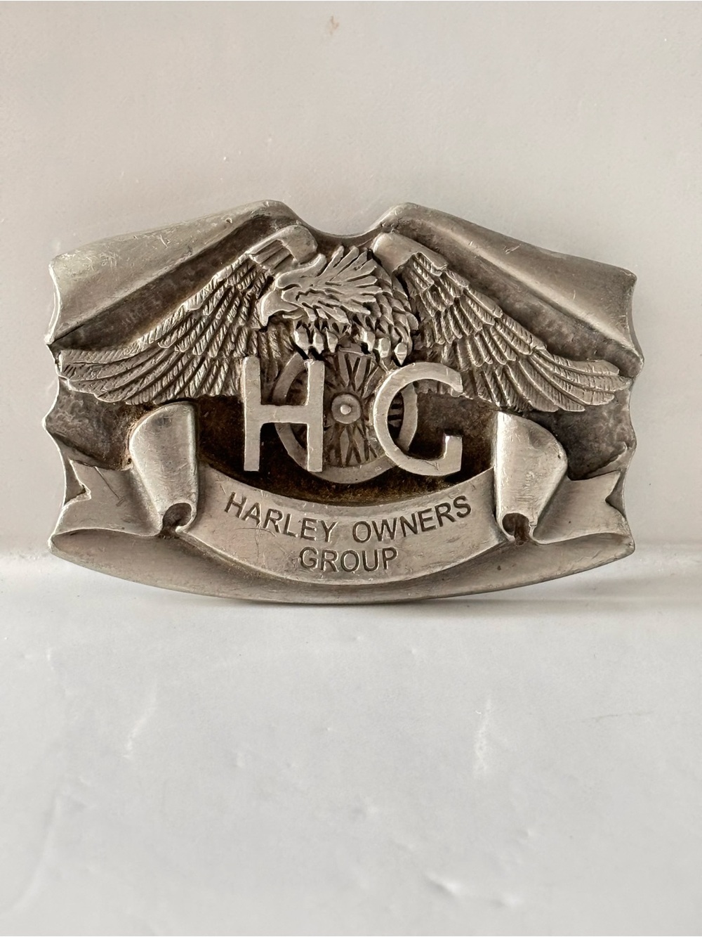 Official vintage Harley Owners Group (H.O.G.) eagle belt buckle